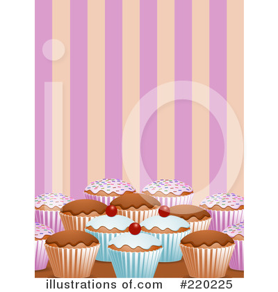 Royalty-Free (RF) Cupcakes Clipart Illustration by elaineitalia - Stock Sample #220225