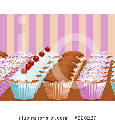 Royalty-Free (RF) Cupcakes Clipart Illustration by elaineitalia - Stock Sample #220227