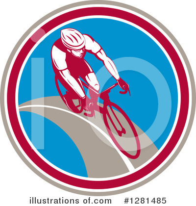 Royalty-Free (RF) Cyclist Clipart Illustration by patrimonio - Stock Sample #1281485