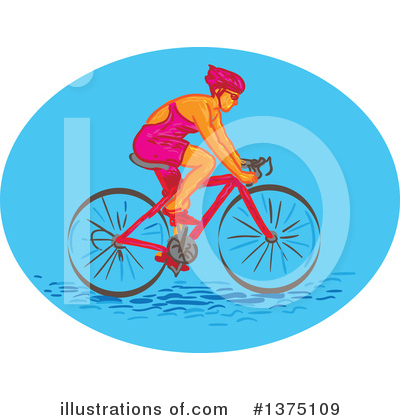 Royalty-Free (RF) Cyclist Clipart Illustration by patrimonio - Stock Sample #1375109