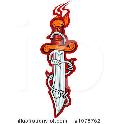 Flaming Sword Clipart #1078762 by Vector Tradition SM