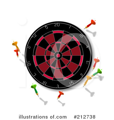 Royalty-Free (RF) Darts Clipart Illustration by patrimonio - Stock Sample #212738