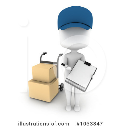 Royalty-Free (RF) Delivery Man Clipart Illustration by BNP Design Studio - Stock Sample #1053847