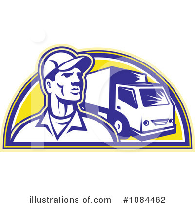Royalty-Free (RF) Delivery Man Clipart Illustration by patrimonio - Stock Sample #1084462