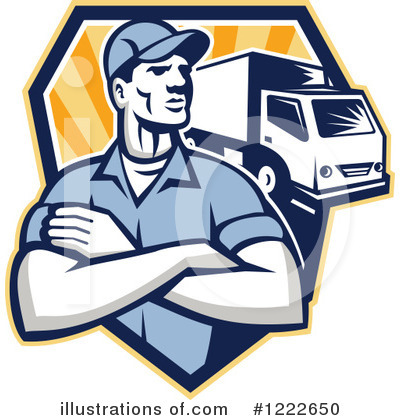 Royalty-Free (RF) Delivery Man Clipart Illustration by patrimonio - Stock Sample #1222650