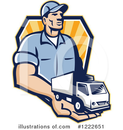 Royalty-Free (RF) Delivery Man Clipart Illustration by patrimonio - Stock Sample #1222651