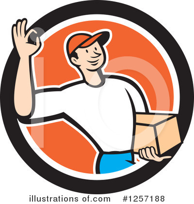 Royalty-Free (RF) Delivery Man Clipart Illustration by patrimonio - Stock Sample #1257188