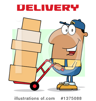 Royalty-Free (RF) Delivery Man Clipart Illustration by Hit Toon - Stock Sample #1375088