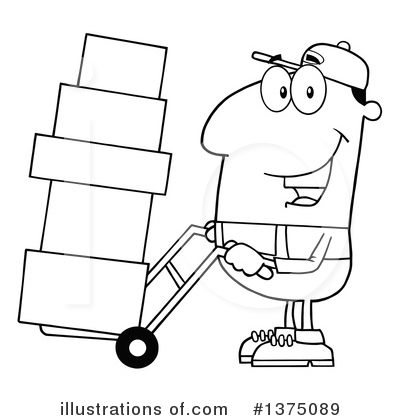 Royalty-Free (RF) Delivery Man Clipart Illustration by Hit Toon - Stock Sample #1375089