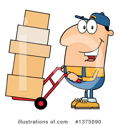 Royalty-Free (RF) Delivery Man Clipart Illustration by Hit Toon - Stock Sample #1375090