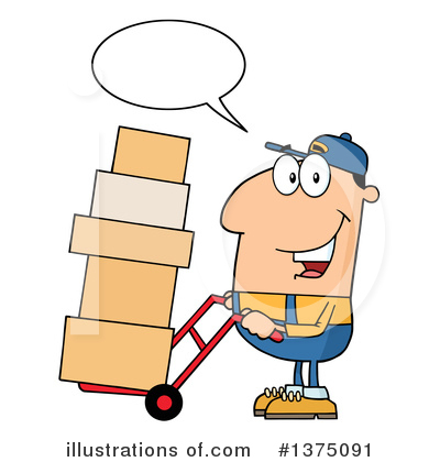 Royalty-Free (RF) Delivery Man Clipart Illustration by Hit Toon - Stock Sample #1375091