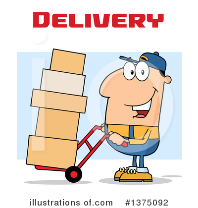 Royalty-Free (RF) Delivery Man Clipart Illustration by Hit Toon - Stock Sample #1375092