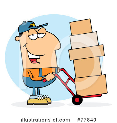 Royalty-Free (RF) Delivery Man Clipart Illustration by Hit Toon - Stock Sample #77840