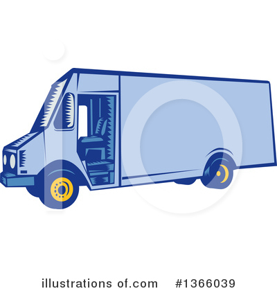Royalty-Free (RF) Delivery Van Clipart Illustration by patrimonio - Stock Sample #1366039