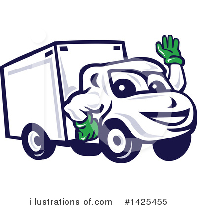 Royalty-Free (RF) Delivery Van Clipart Illustration by patrimonio - Stock Sample #1425455