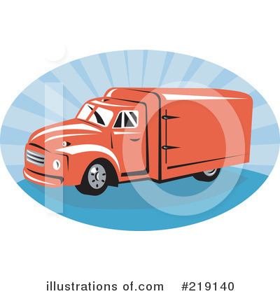 Royalty-Free (RF) Delivery Van Clipart Illustration by patrimonio - Stock Sample #219140
