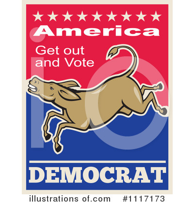 Democratic Donkey Clipart #1117173 by patrimonio