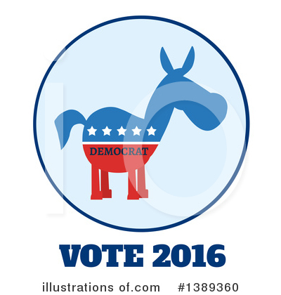 Democratic Donkey Clipart #1389360 by Hit Toon