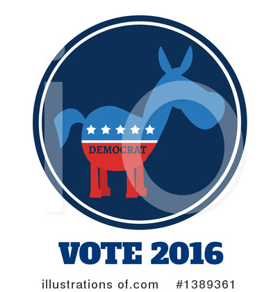 Democratic Donkey Clipart #1389361 by Hit Toon
