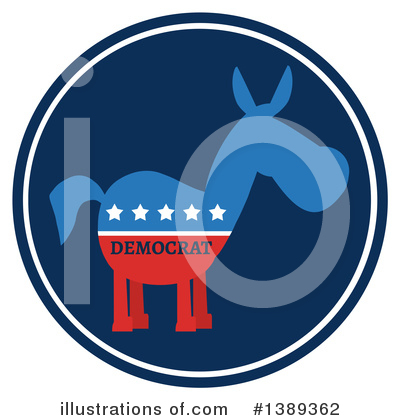 Democratic Donkey Clipart #1389362 by Hit Toon