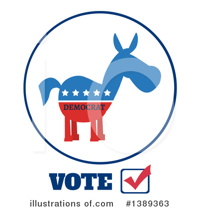Democratic Donkey Clipart #1389363 by Hit Toon