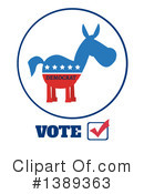 Democratic Donkey Clipart #1389363 by Hit Toon