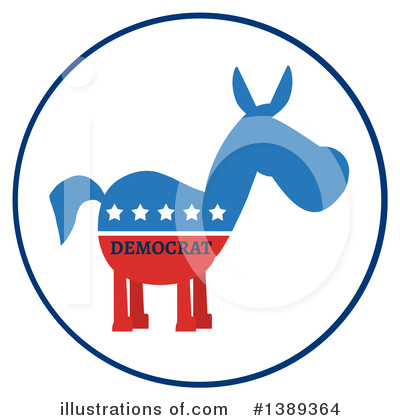 Democratic Donkey Clipart #1389364 by Hit Toon