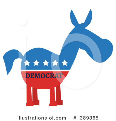 Democratic Donkey Clipart #1389365 by Hit Toon