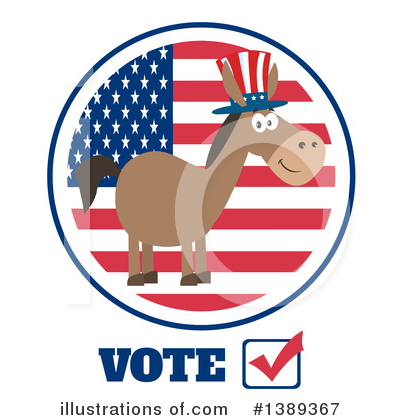 Democratic Donkey Clipart #1389367 by Hit Toon