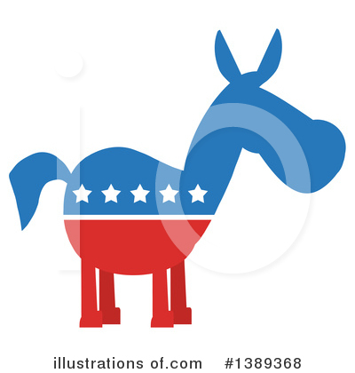 Royalty-Free (RF) Democratic Donkey Clipart Illustration by Hit Toon - Stock Sample #1389368