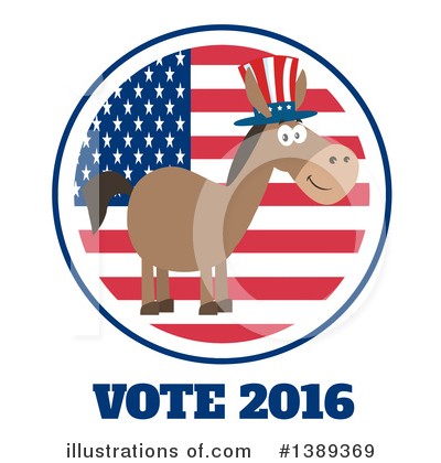 Democratic Donkey Clipart #1389369 by Hit Toon