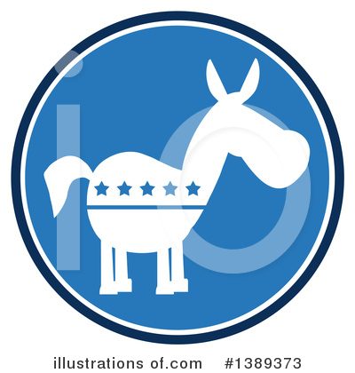 Royalty-Free (RF) Democratic Donkey Clipart Illustration by Hit Toon - Stock Sample #1389373