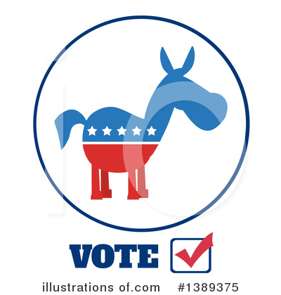 Democratic Donkey Clipart #1389375 by Hit Toon