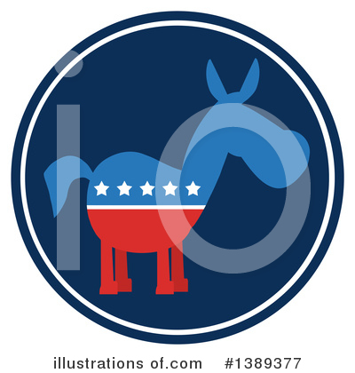 Democratic Donkey Clipart #1389377 by Hit Toon