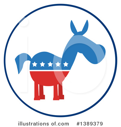 Democratic Donkey Clipart #1389379 by Hit Toon