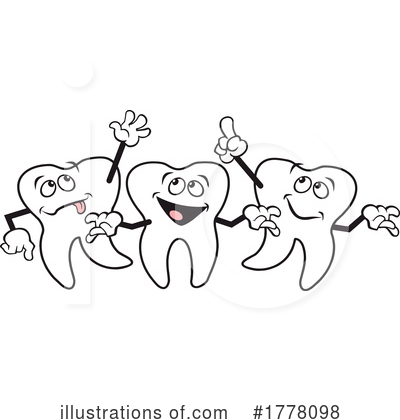 Tooth Character Clipart #1778098 by Johnny Sajem