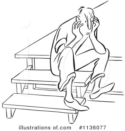 Royalty-Free (RF) Depressed Clipart Illustration by Picsburg - Stock Sample #1136077