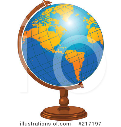Royalty-Free (RF) Desk Globe Clipart Illustration by Pushkin - Stock Sample #217197