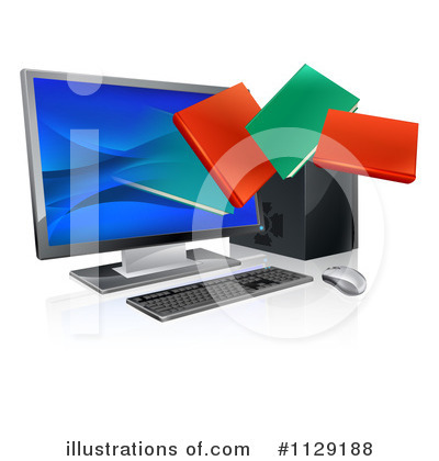Royalty-Free (RF) Desktop Computer Clipart Illustration by AtStockIllustration - Stock Sample #1129188