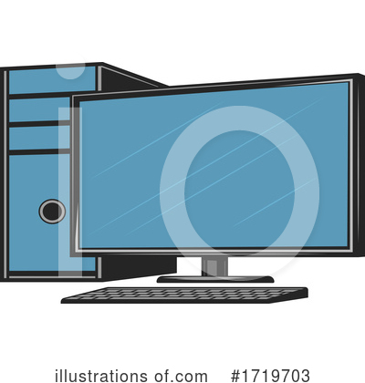 Royalty-Free (RF) Desktop Computer Clipart Illustration by Vector Tradition SM - Stock Sample #1719703