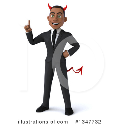 Black Devil Businessman Clipart #1347732 by Julos