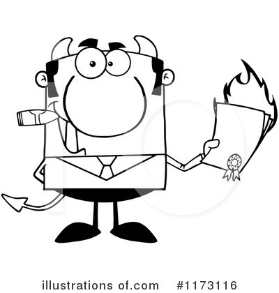 Royalty-Free (RF) Devil Businessman Clipart Illustration by Hit Toon - Stock Sample #1173116