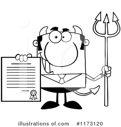 Royalty-Free (RF) Devil Businessman Clipart Illustration by Hit Toon - Stock Sample #1173120