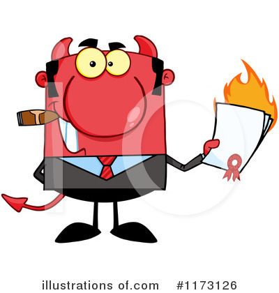 Royalty-Free (RF) Devil Businessman Clipart Illustration by Hit Toon - Stock Sample #1173126
