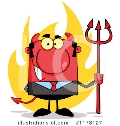 Royalty-Free (RF) Devil Businessman Clipart Illustration by Hit Toon - Stock Sample #1173127