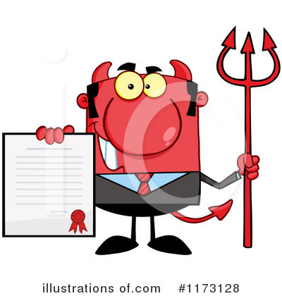 Royalty-Free (RF) Devil Businessman Clipart Illustration by Hit Toon - Stock Sample #1173128