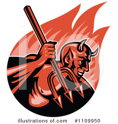 Royalty-Free (RF) Devil Clipart Illustration by patrimonio - Stock Sample #1109950