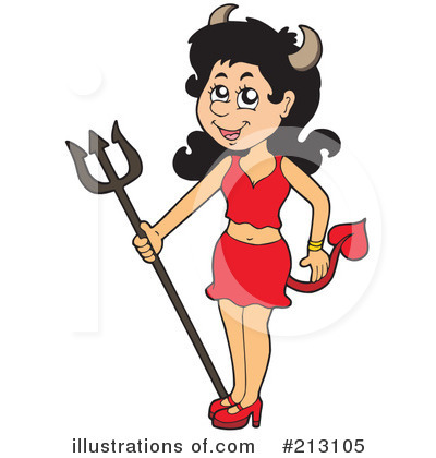 Royalty-Free (RF) Devil Woman Clipart Illustration by visekart - Stock Sample #213105