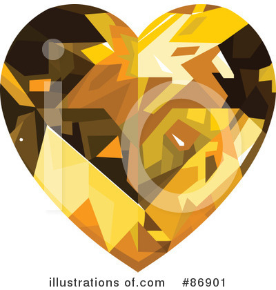 Royalty-Free (RF) Diamond Heart Clipart Illustration by Pushkin - Stock Sample #86901