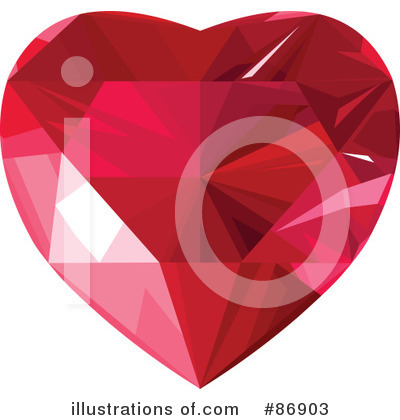 Royalty-Free (RF) Diamond Heart Clipart Illustration by Pushkin - Stock Sample #86903